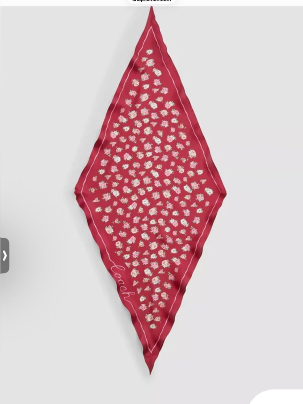 Coach NWT TEA Rose-Print SILK DIAMOND  Scarf